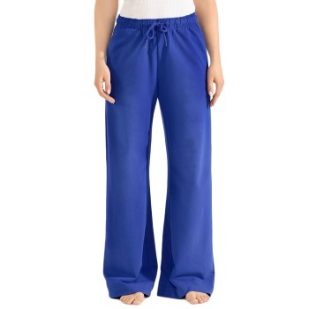 Bilde av Bread And Boxers Wide Leg Lounge Pant Blå økologisk Bomull Medium Dame