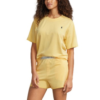 Bilde av Polo Ralph Lauren Short Sleeve Shirt And Short Set Gul Medium Dame