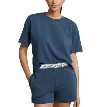 Bilde av Polo Ralph Lauren Short Sleeve Shirt And Short Set Denim Medium Dame