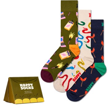 Bilde av Happy Sock Happy Camper Socks Gift Set Strømper 3p Mixed Bomull Str 36/40