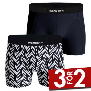 Bj&ouml;rn Borg Kalsonger 2P Premium Cotton Stretch Boxer 2354 Svart randig bomull Small Herr