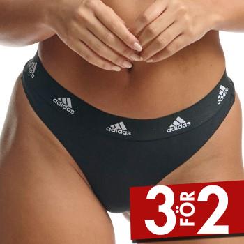 adidas Trosor 3P Sport Cotton Logo Thong Flerf&auml;rgad bomull Large Dam