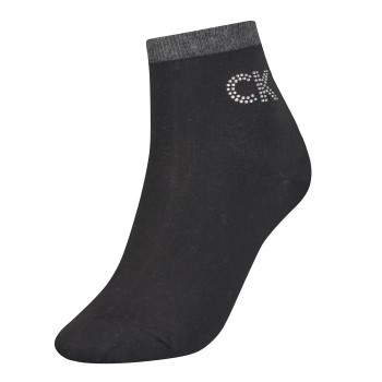 Bilde av Calvin Klein Strømper Women Big Crystal Logo Short Sock Svart One Size Dame
