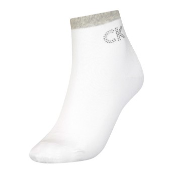 Bilde av Calvin Klein Strømper Women Big Crystal Logo Short Sock Hvit One Size Dame