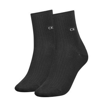 Bilde av Calvin Klein Strømper 2p Women Short Roll Top Sock Svart One Size Dame