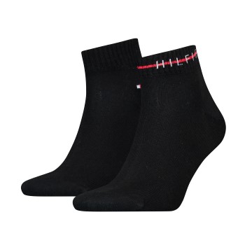 Bilde av Tommy Hilfiger Strømper 2p Men Stripe Quarter Sock Svart Str 39/42 Herre