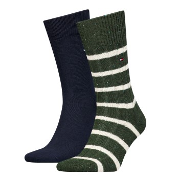 Bilde av Tommy Hilfiger Strømper 2p Men Neppy Stripe Sock Blå/grønn Str 39/42 Herre