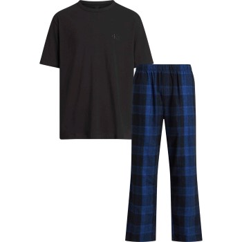 Bilde av Calvin Klein Pure Flannel Short Sleeve Pyjamas Svart/blå Bomull Large Dame