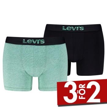 Levis Kalsonger 2P Men Optical Illussion Boxer Brief Svart/Mint bomull Small Herr