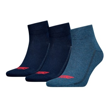 Levis Strømper 3P Mid Cut Batwing Logo Recycled Cotton Jeansblå Str 43/46 Herre
