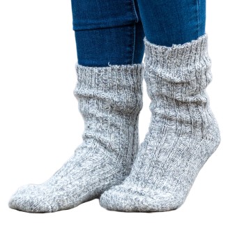 Bilde av Trofe Knitted Wool Sock Strømper Grå Str 35/38 Dame