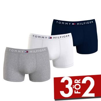 Tommy Hilfiger Kalsonger 3P Original Trunks Vit/Gr&aring; bomull Medium Herr