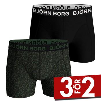 Bjorn Borg Bamboo Cotton Blend Boxer Kalsonger 2P Svart/Gr&ouml;n Medium Herr