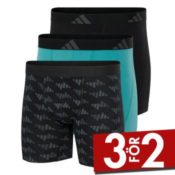 adidas Kalsonger 3P Active Flex Cotton Boxer Brief Svart/Gr&aring; bomull Small Herr