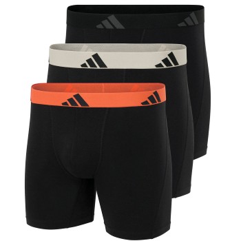adidas Kalsonger 3P Active Flex Cotton Boxer Brief Svart/Orange bomull Small Herr