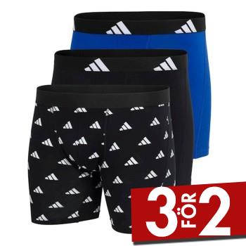 adidas Kalsonger 3P Active Flex Cotton Boxer Brief Flerf&auml;rgad-2 bomull Small Herr