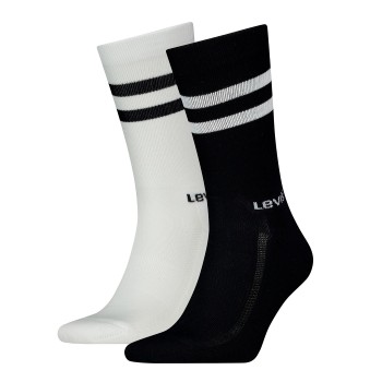 Bilde av Levis Strømper 2p Regular Cut Stripe Socks Svart/hvit Str 35/38