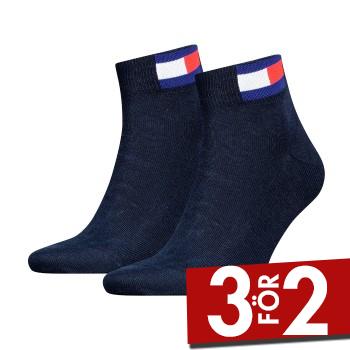 Tommy Men Uni Flag Quarter Sock Strumpor 2P Marin Strl 43/46