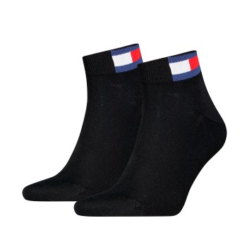 Bilde av Tommy Men Uni Flag Quarter Sock Strømper 2p Svart Str 35/38 Herre