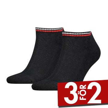 Tommy Men Uni TJ Iconic Sneaker Sock Strumpor 2P Svart bomull Strl 35/38