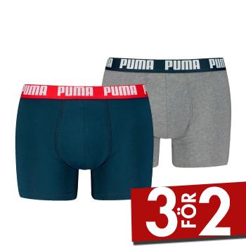 Puma Kalsonger 2P Men Everyday Basic Boxer Marin/Gr&aring; bomull Small Herr