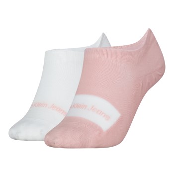 Bilde av Calvin Klein Strømper 2p Women Footie High Cut Socks Hvit/rosa One Size Dame