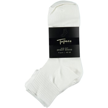 Bilde av Topeco Strømper 6p Mid Cut Sport Socks Hvit Polyamid Str 40/45 Herre