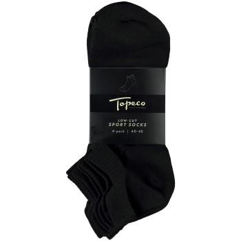 Bilde av Topeco Strømper 4p Low Cut Sport Socks Svart Polyamid Str 40/45 Herre