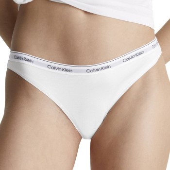 Bilde av Calvin Klein Truser Modern Logo Thong Hvit Bomull Large Dame