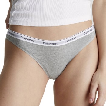 Bilde av Calvin Klein Truser Modern Logo Thong Grå Bomull 3xl Dame