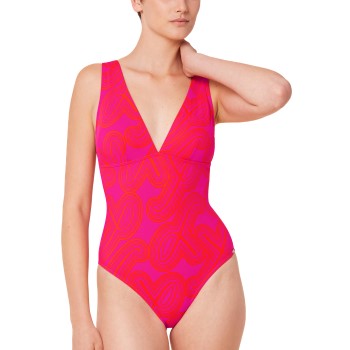 Triumph Flex Smart Summer 05 Padded Cup Swimsuit Rosa Mönstrad Fit Smart 3 Dam