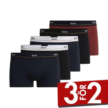 BOSS Kalsonger 5P Essential Trunks Flerf&auml;rgad bomull Small Herr