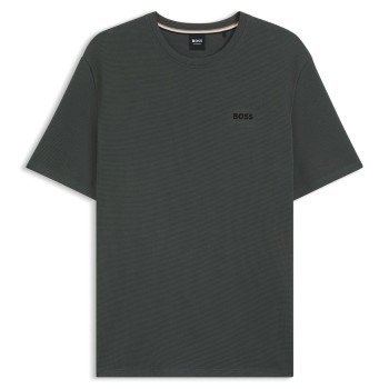 BOSS Waffle T Shirt Mörkgrön XX-Large Herr | apparel & accessories - clothing - shirts & tops | ModeLejon