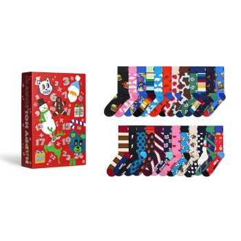 Bilde av Happy Sock Advent Calendar Socks Gift Set Strømper 24p Mixed Bomull Str 41/46