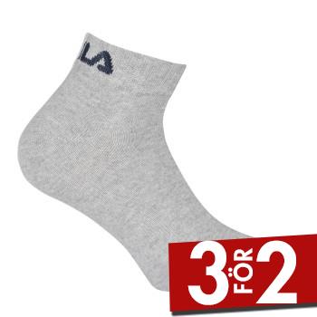 FILA Strumpor 3P Quarter Plain Socks Gr&aring; Strl 39/42