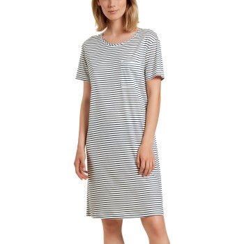 Bilde av Calida Circular Sleep Nightdress Hvit/marine Tencel Xx-small Dame