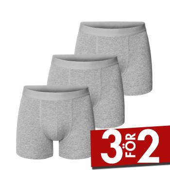 Bread and Boxers Brief Boxer Long Leg Kalsonger 3P Gr&aring; ekologisk bomull Small Herr