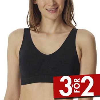 Schiesser BH Bustier Removable Pads Bra Svart polyamid Small Dam