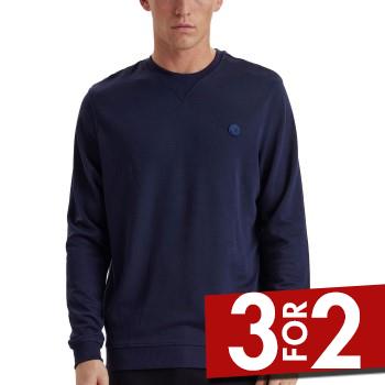 JBS of Denmark Badge Crew Neck Sweatshirt Marine Medium Herre