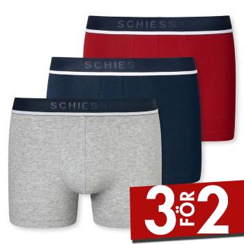 Schiesser Kalsonger 3P Organic Cotton Woven Boxer Brief Flerf&auml;rgad bomull Small Herr