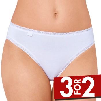 Sloggi Trusser 3P 24 7 Cotton Lace Tai Briefs Hvid bomuld 38 Dame