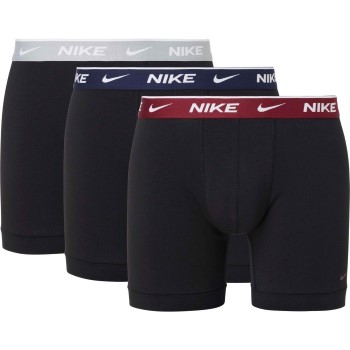 Nike 3P Everyday Cotton Boxer Svart/Rød bomull Medium Herre