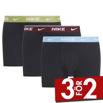 Nike Kalsonger 9P Everyday Essentials Cotton Stretch Trunk D1 Svart/R&ouml;d bomull Medium Herr