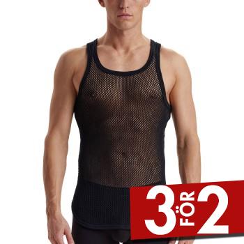Dovre Wool Mesh Tank Top Svart ull Small Herr