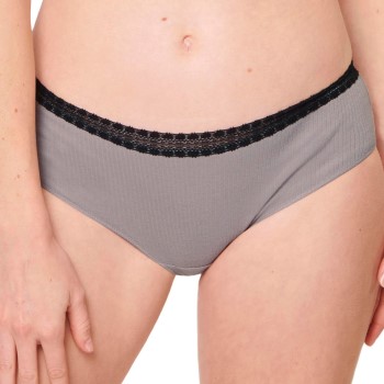 Sloggi Truser 2P GO Ribbed Hipster Briefs Svart/Grå økologisk bomull Medium Dame