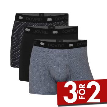 Dovre Kalsonger 3P Recycled Polyester Boxers Svart/Gr&aring; polyester Small Herr