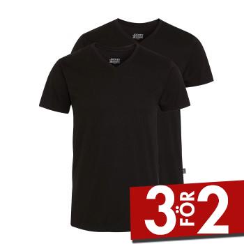 Jockey 2P V-Neck T-Shirt Svart bomull XX-Large Herr | apparel & accessories - clothing - shirts & tops | ModeLejon