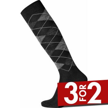 Egtved Strømper Printed Wool Kneehigh Sock Svart