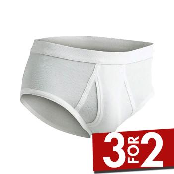 JBS Brief With Fly Light Hvit bomull Large Herre