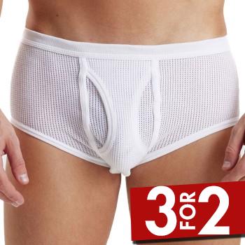 JBS Mesh Brief Hvit bomull Large Herre
